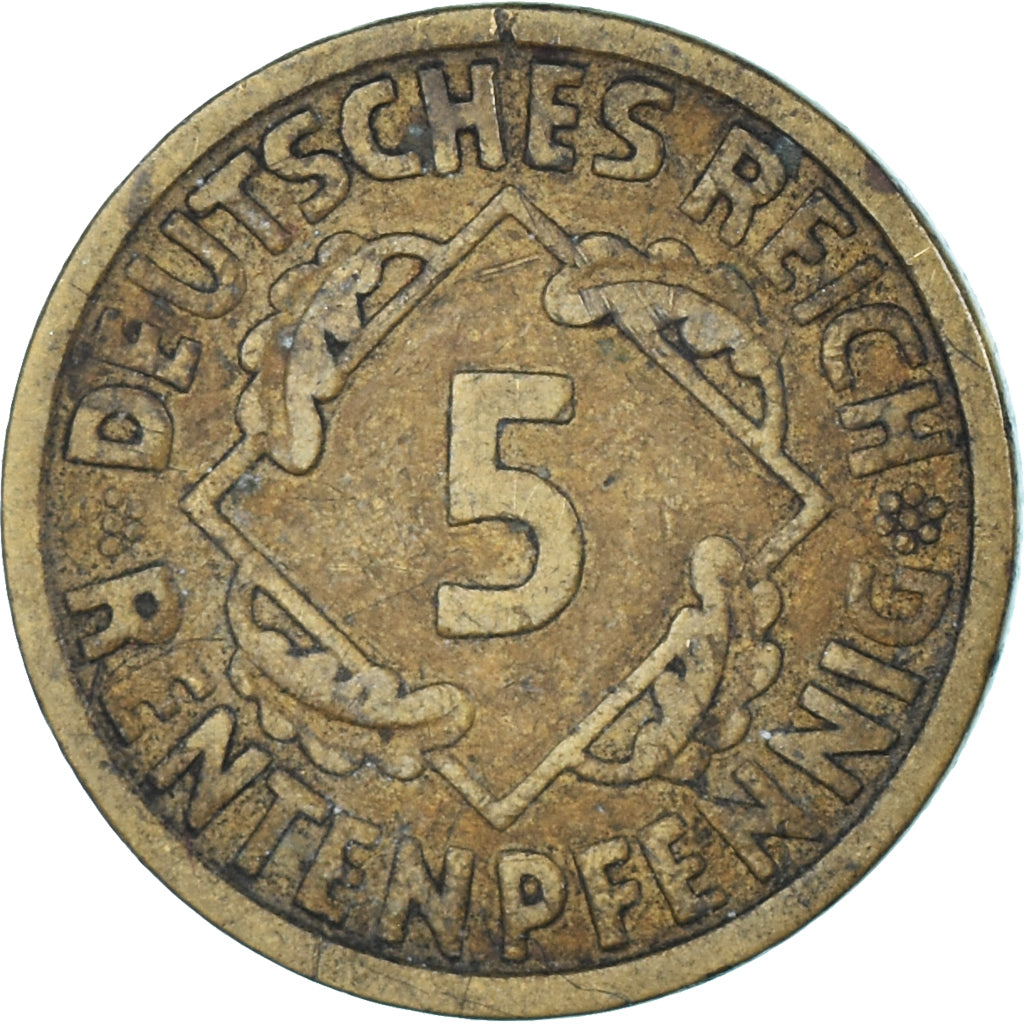 Moeda, Alemanha, 5 Rentenpfennig, 1924