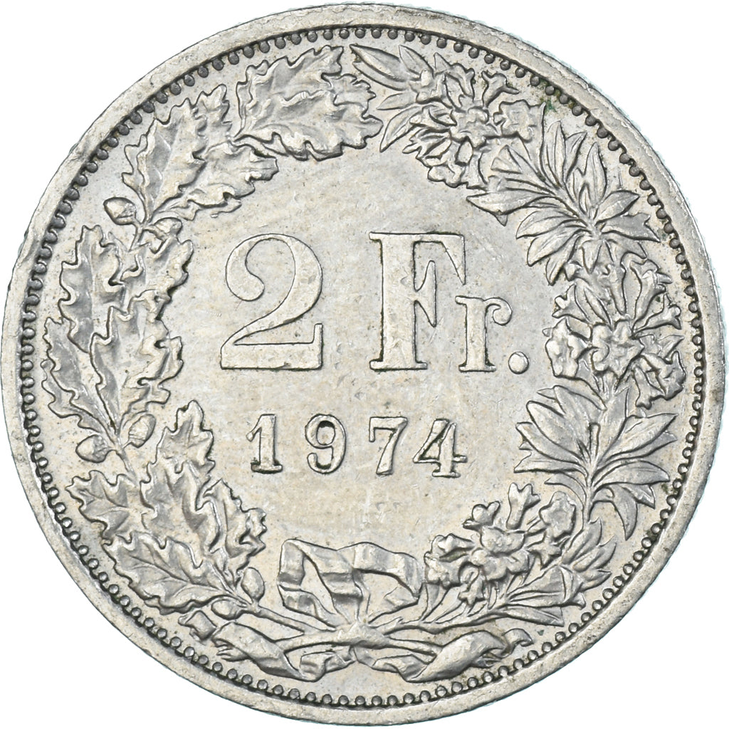 Coin, Switzerland, 2 Francs, 1974