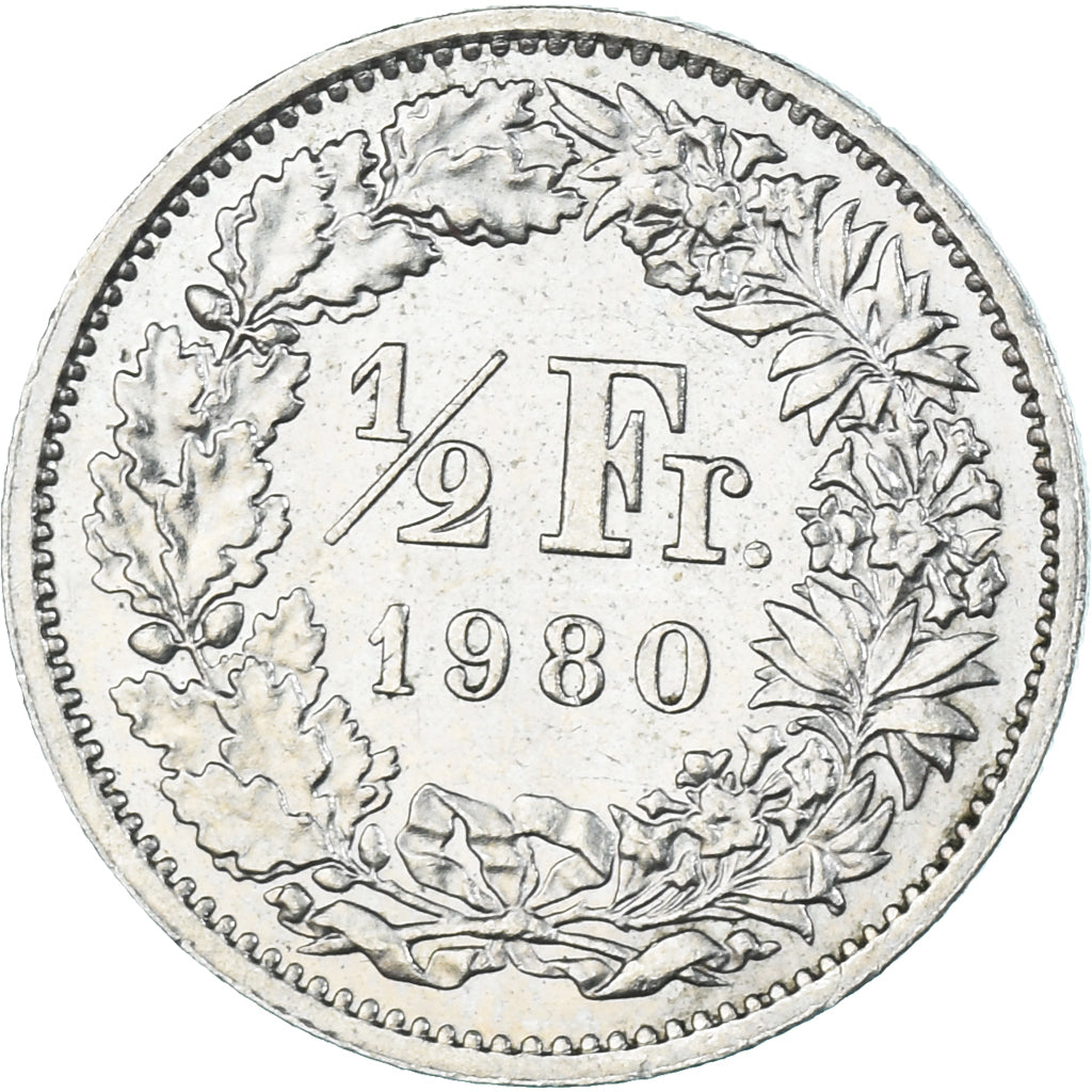 Monnaie, Suisse, 1/2 Franc, 1980