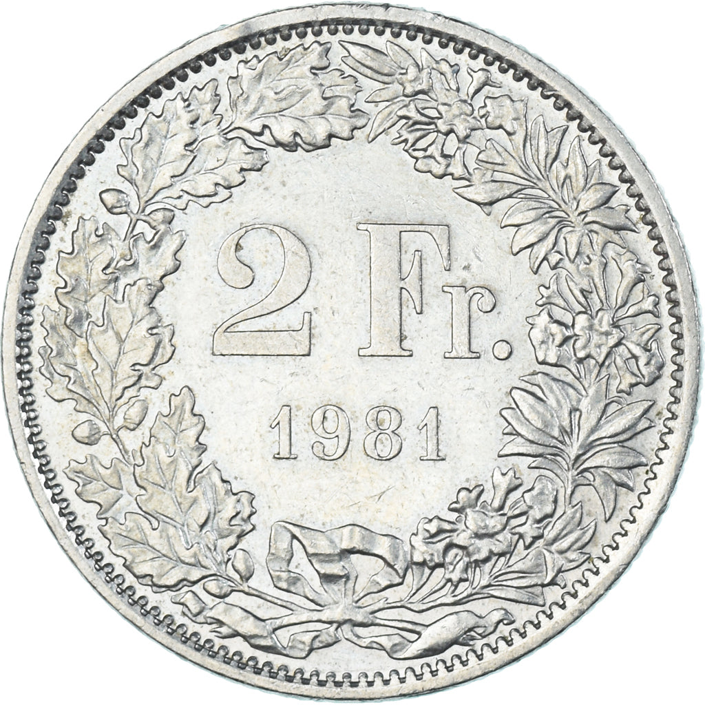 Monnaie, Suisse, 2 Francs, 1981