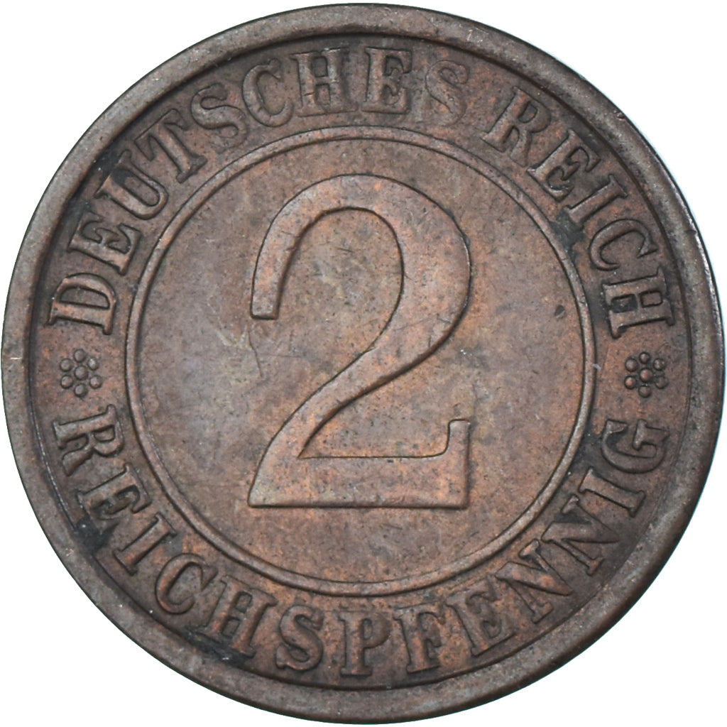 Moneda, Alemania, 2 Reichspfennig, 1924