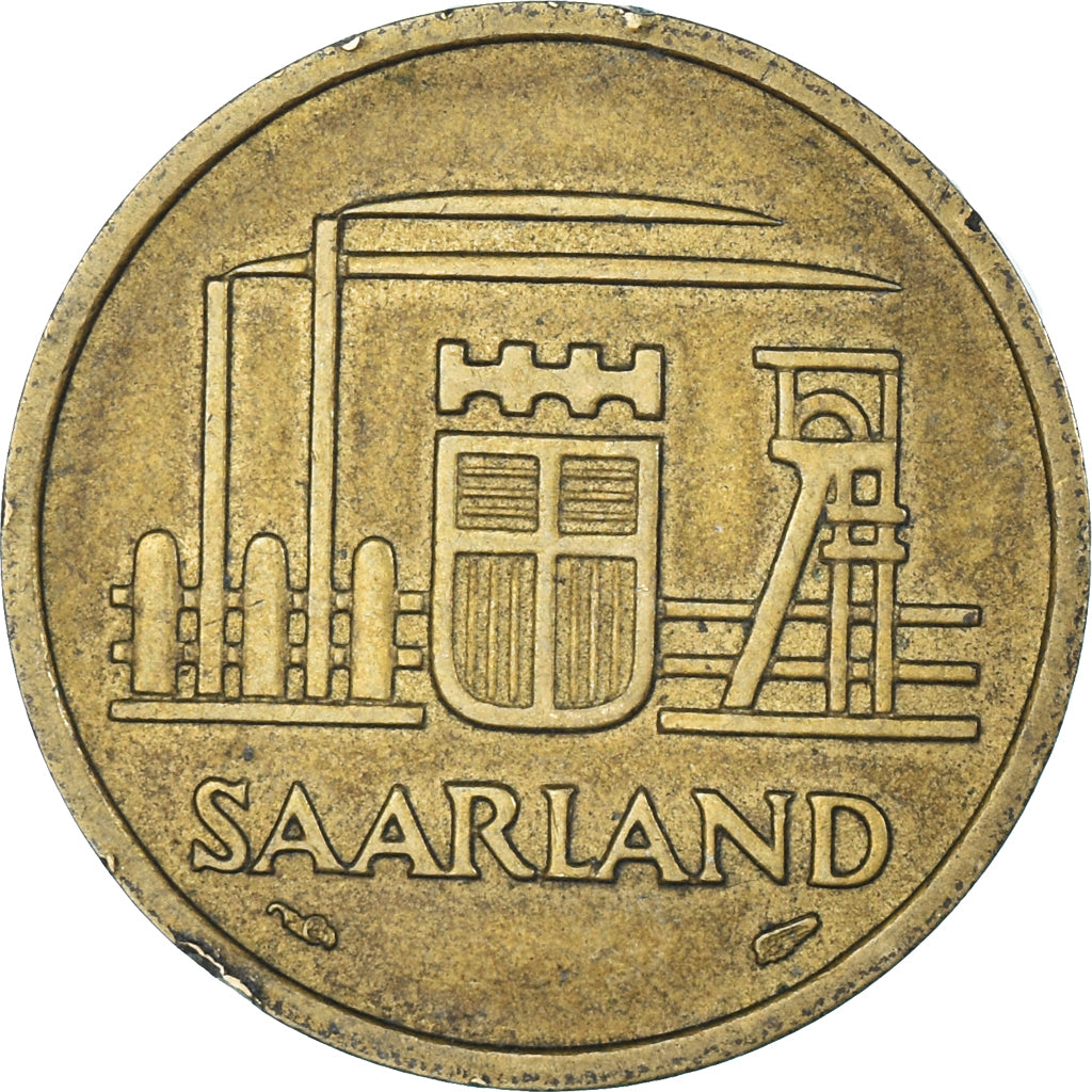 Coin, SAARLAND, 20 Franken, 1954