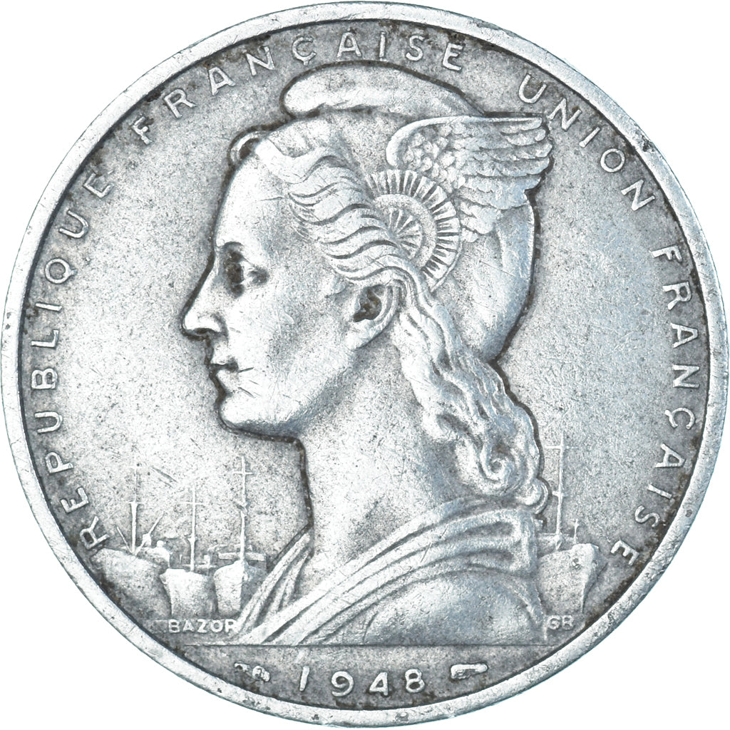 Coin, Somalia, 5 Francs, 1948