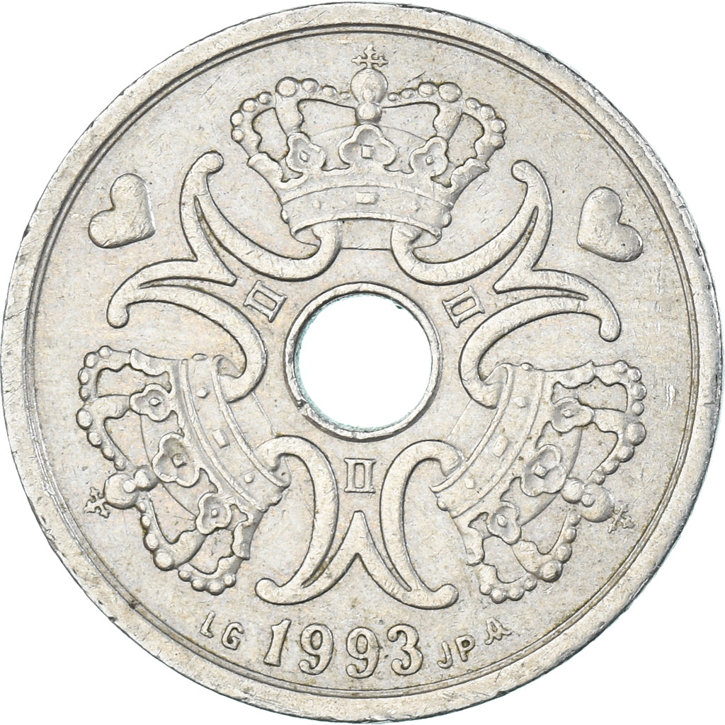 Moneta, Danimarca, 2 Kroner, 1993