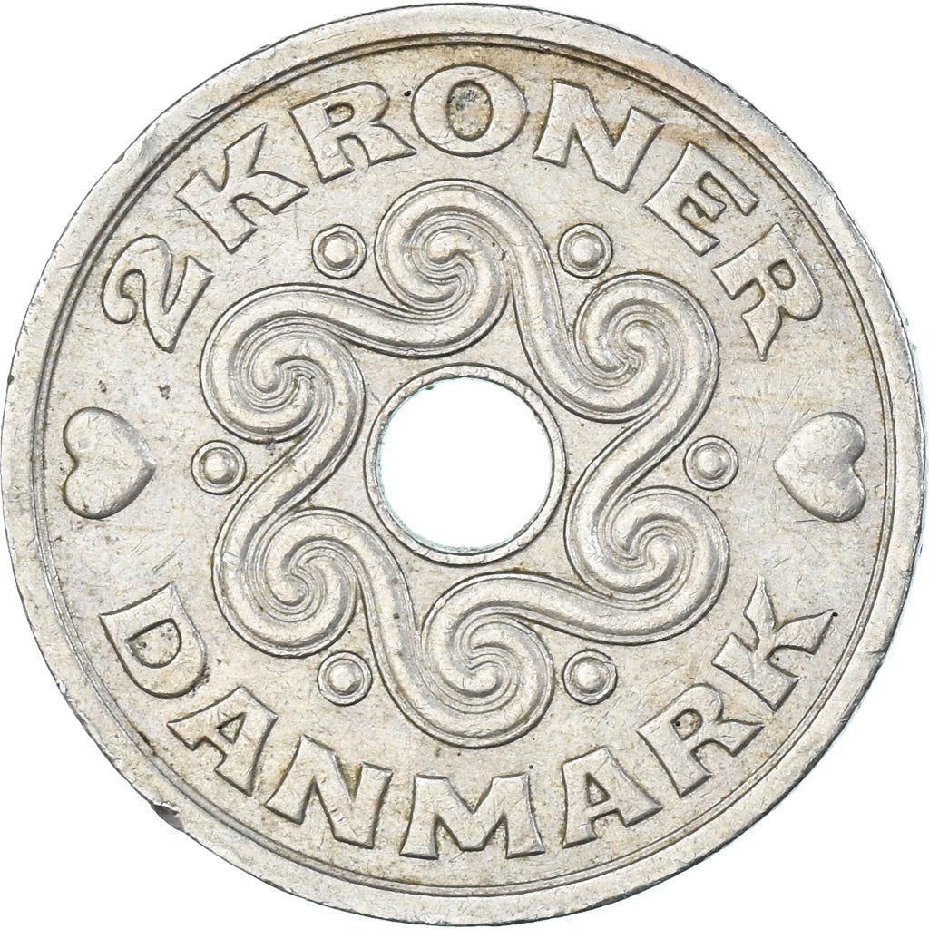 Moneta, Danimarca, 2 Kroner, 1993