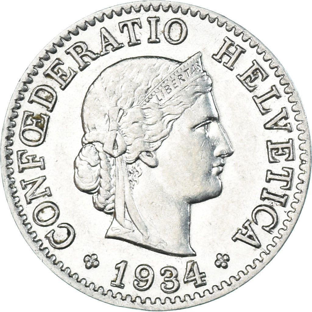 Moneda, Suiza, 5 Rappen, 1934