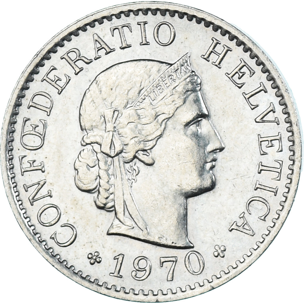 Moeda, Suíça, 5 Rappen, 1970