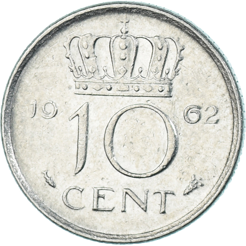 Moeda, Países Baixos, 10 Cents, 1962