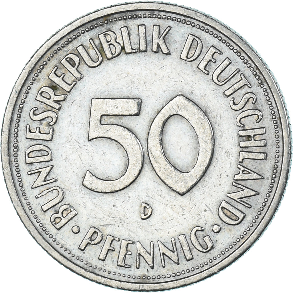 Moneda, Alemania, 50 Pfennig, 1950