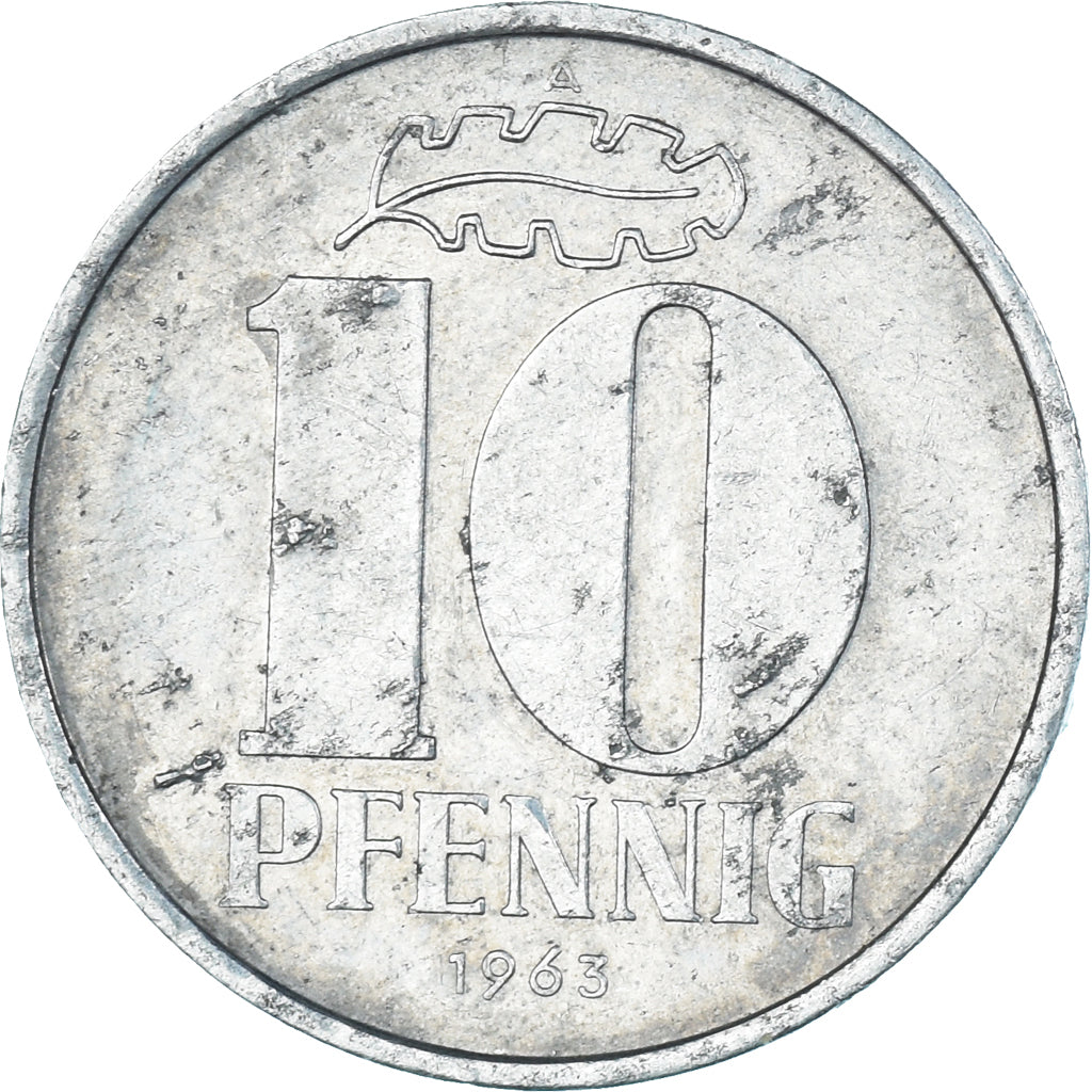 Moneda, REPÚBLICA DEMOCRÁTICA ALEMANA, 10 Pfennig, 1963