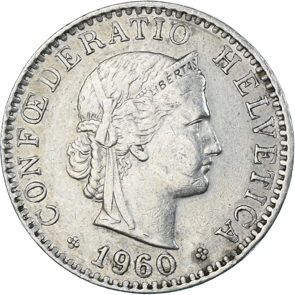 Moneda, Suiza, 20 Rappen, 1960