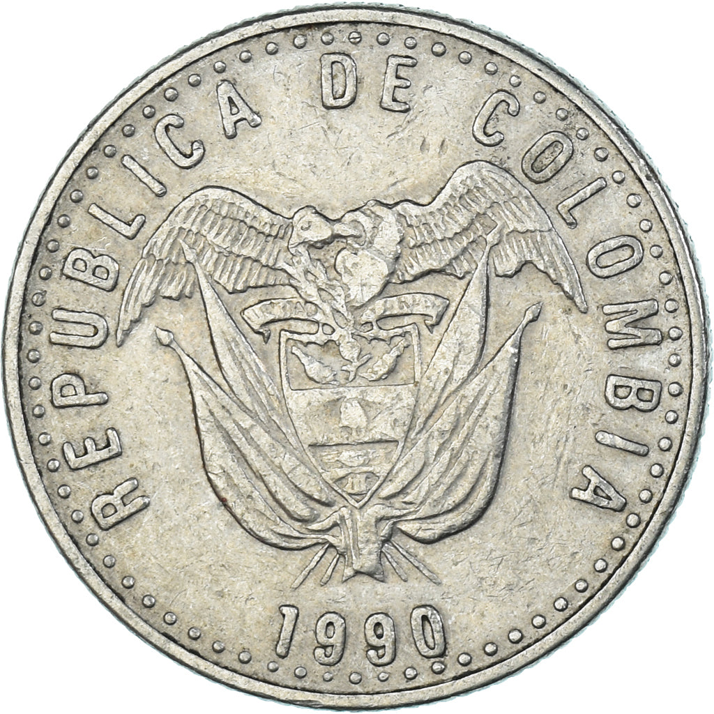 Moneta, Colombia, 50 Pesos, 1990