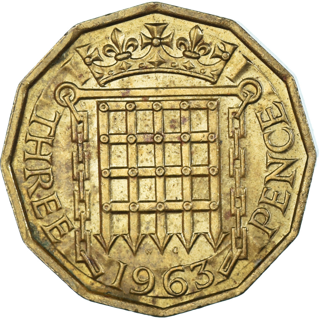 Coin, Great Britain, 3 Pence, 1963