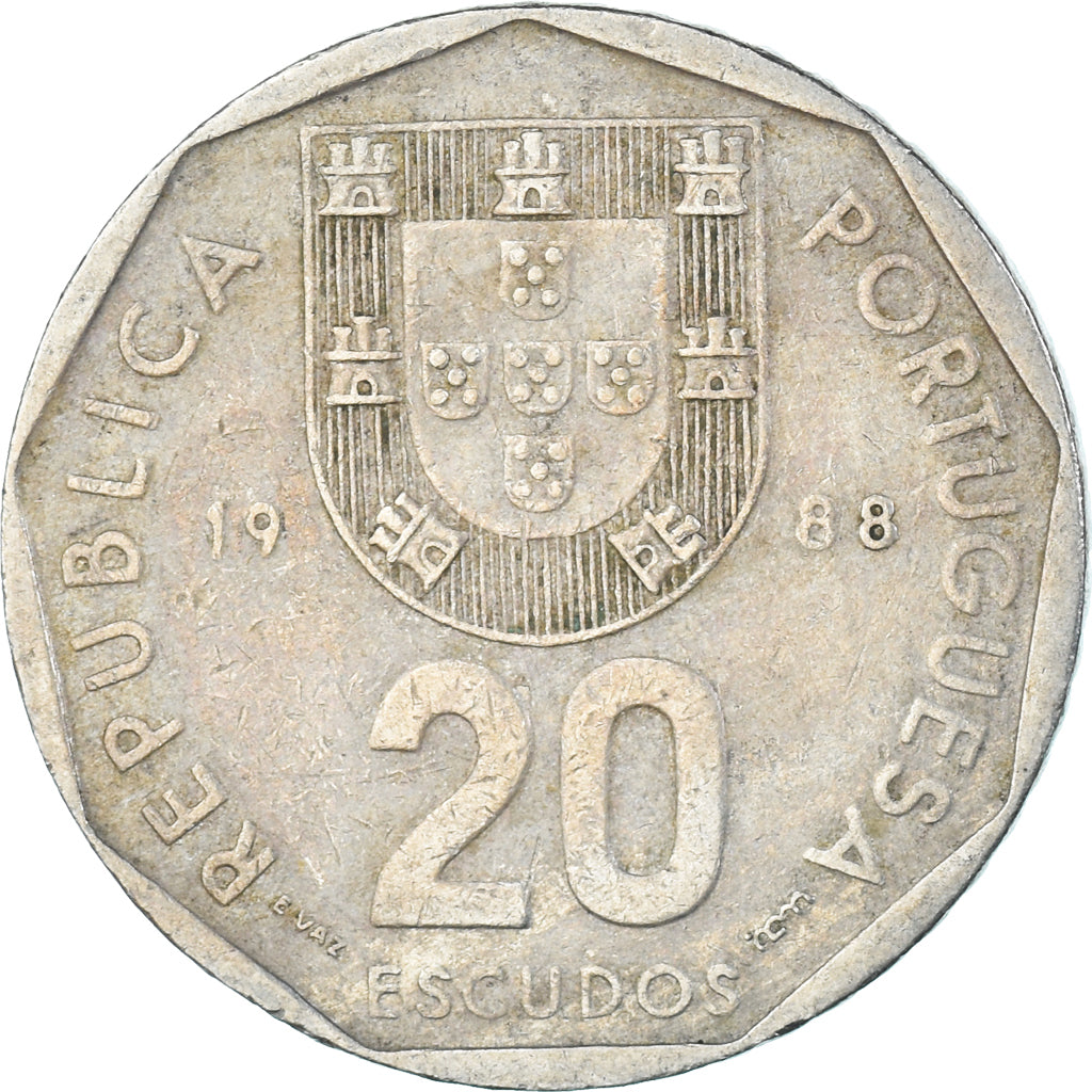 Moneta, Portogallo, 20 Escudos, 1988