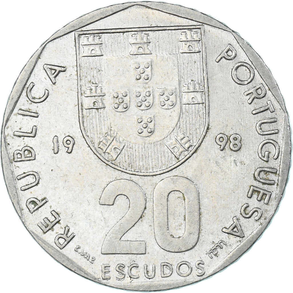 Moneda, Portugal, 20 Escudos, 1998