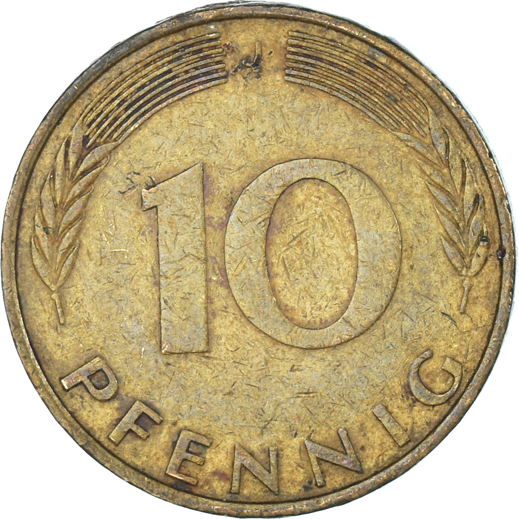 Moeda, Alemanha, 10 Pfennig, 1972