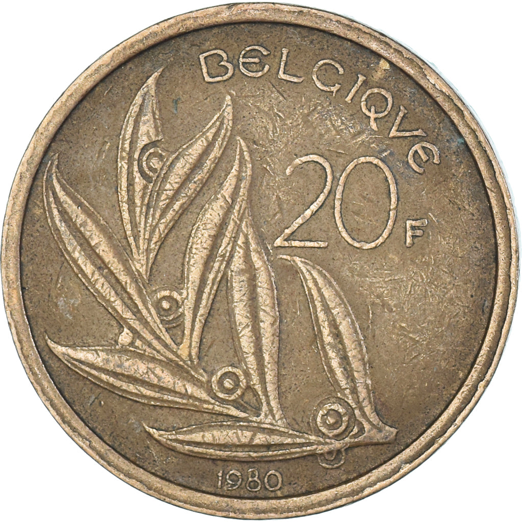 Moneta, Belgio, 20 Francs, 20 Frank, 1980