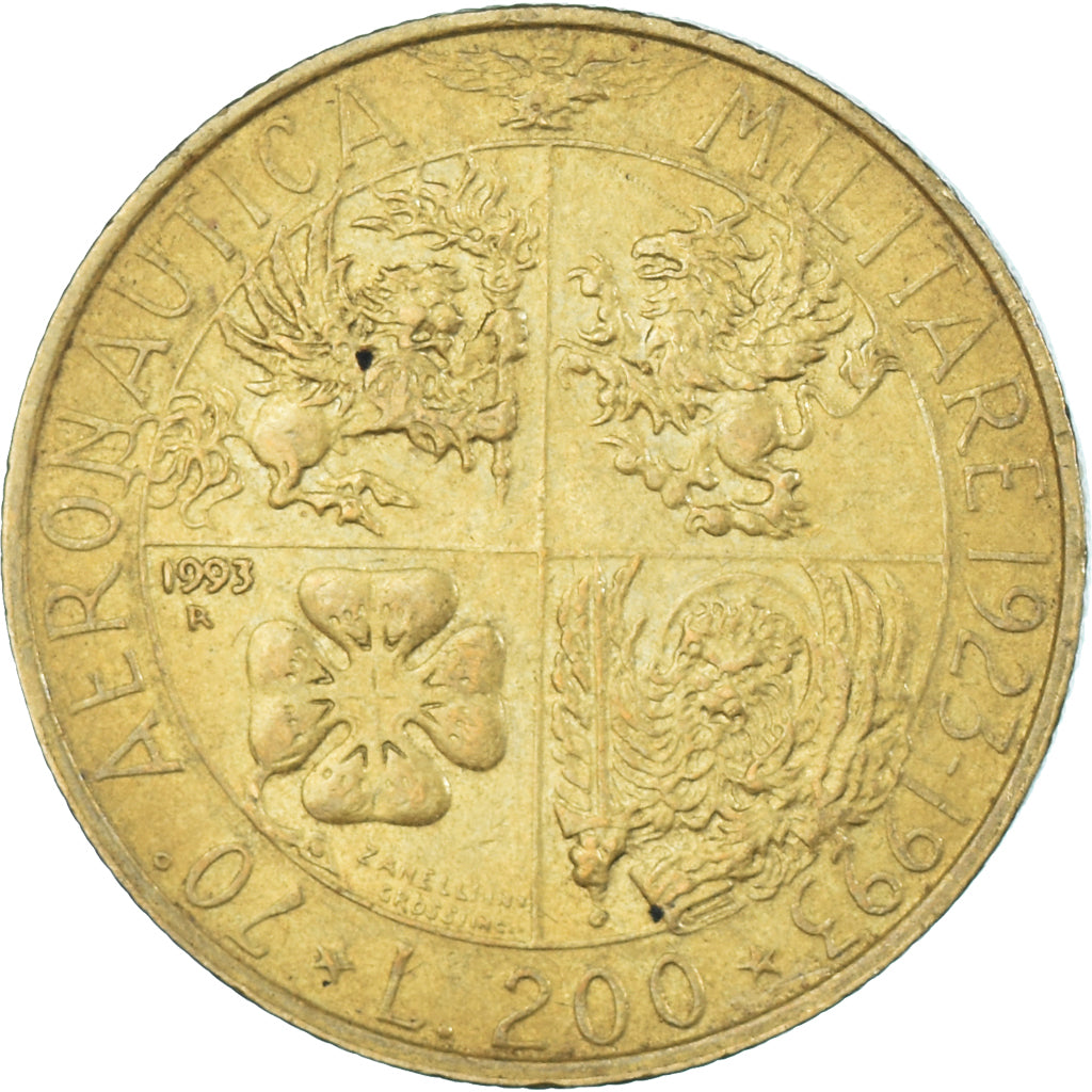 Monnaie, Italie, 200 Lire, 1993