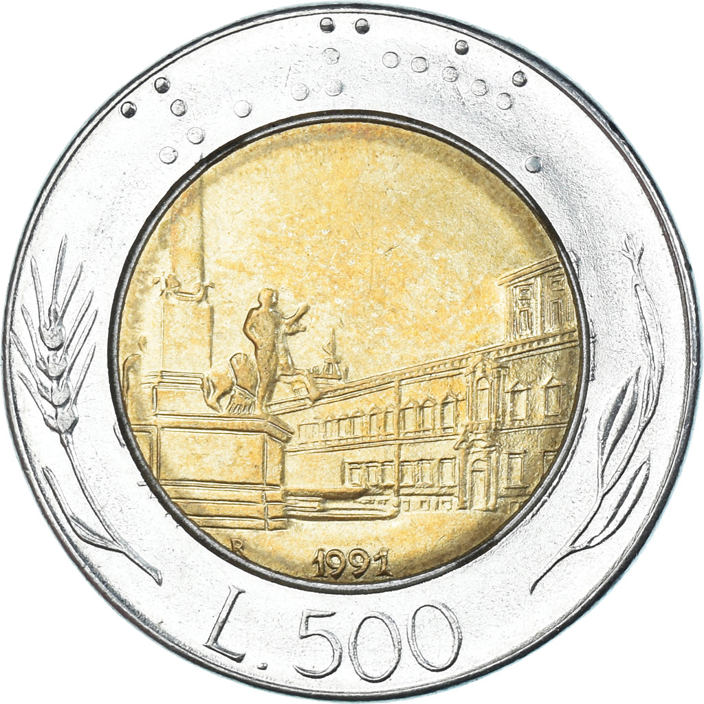 Münze, Italien, 500 Lire, 1991