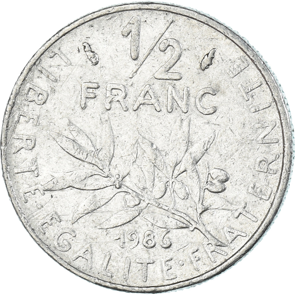 Munten, Frankrijk, 1/2 Franc, 1986