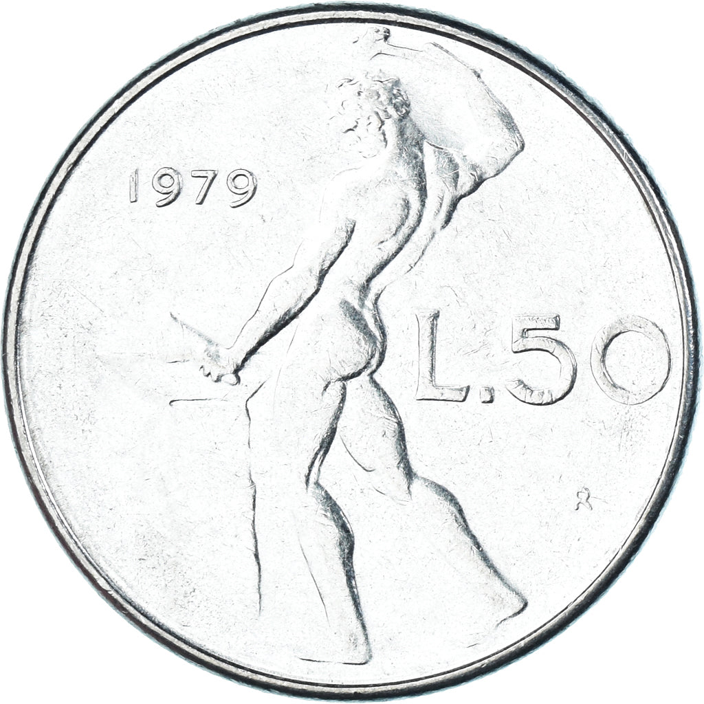 Münze, Italien, 50 Lire, 1979