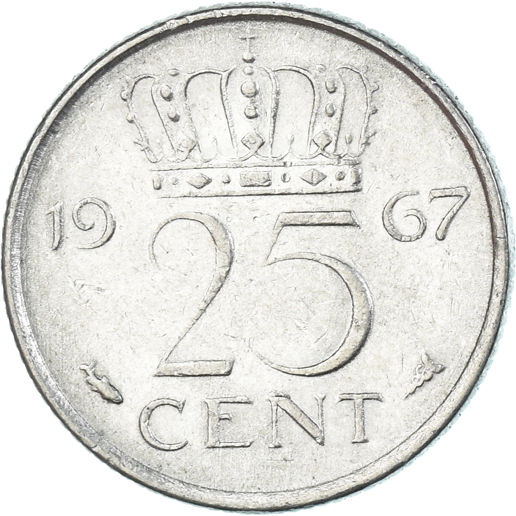 Monnaie, Pays-Bas, 25 Cents, 1967