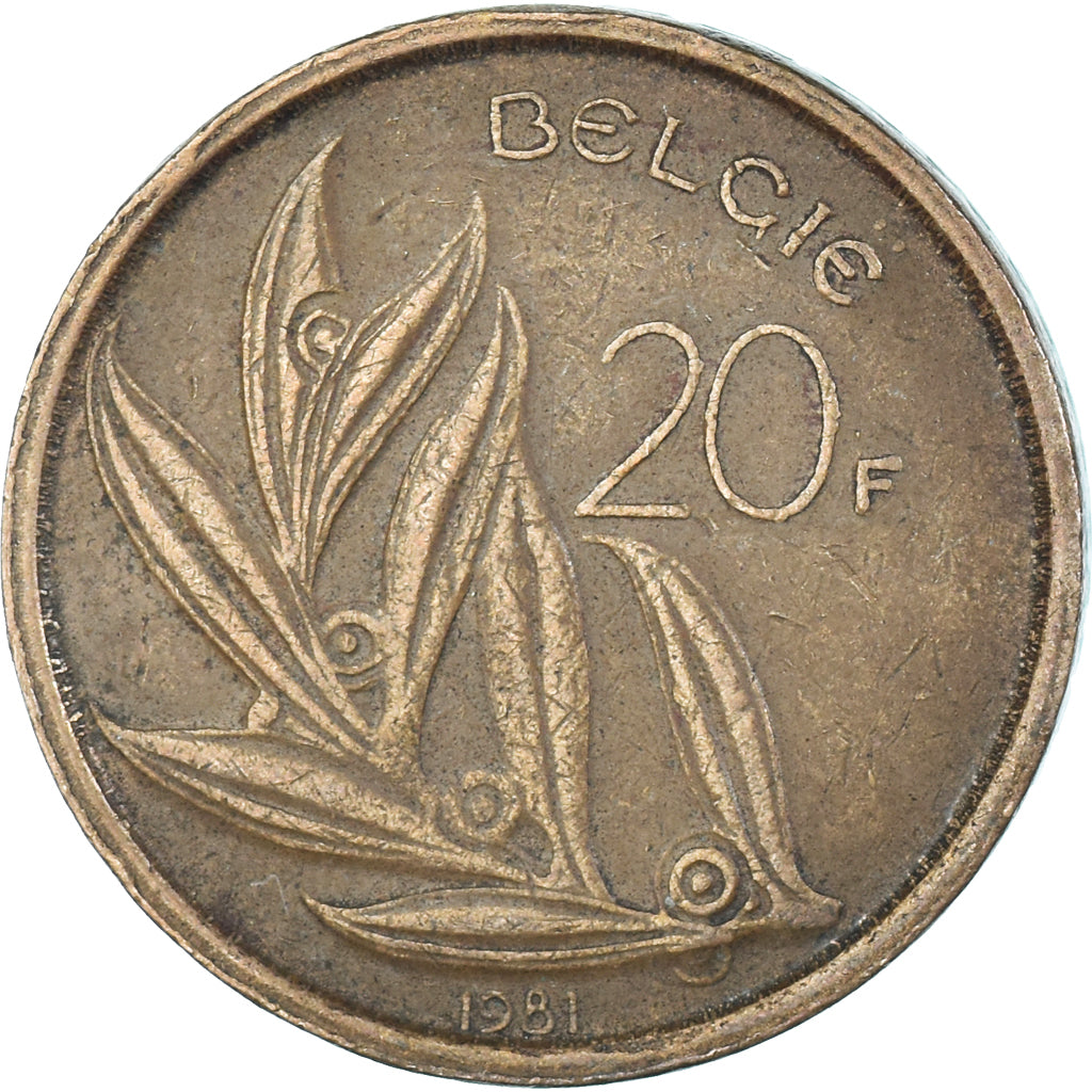 Moneta, Belgio, 20 Francs, 20 Frank, 1981