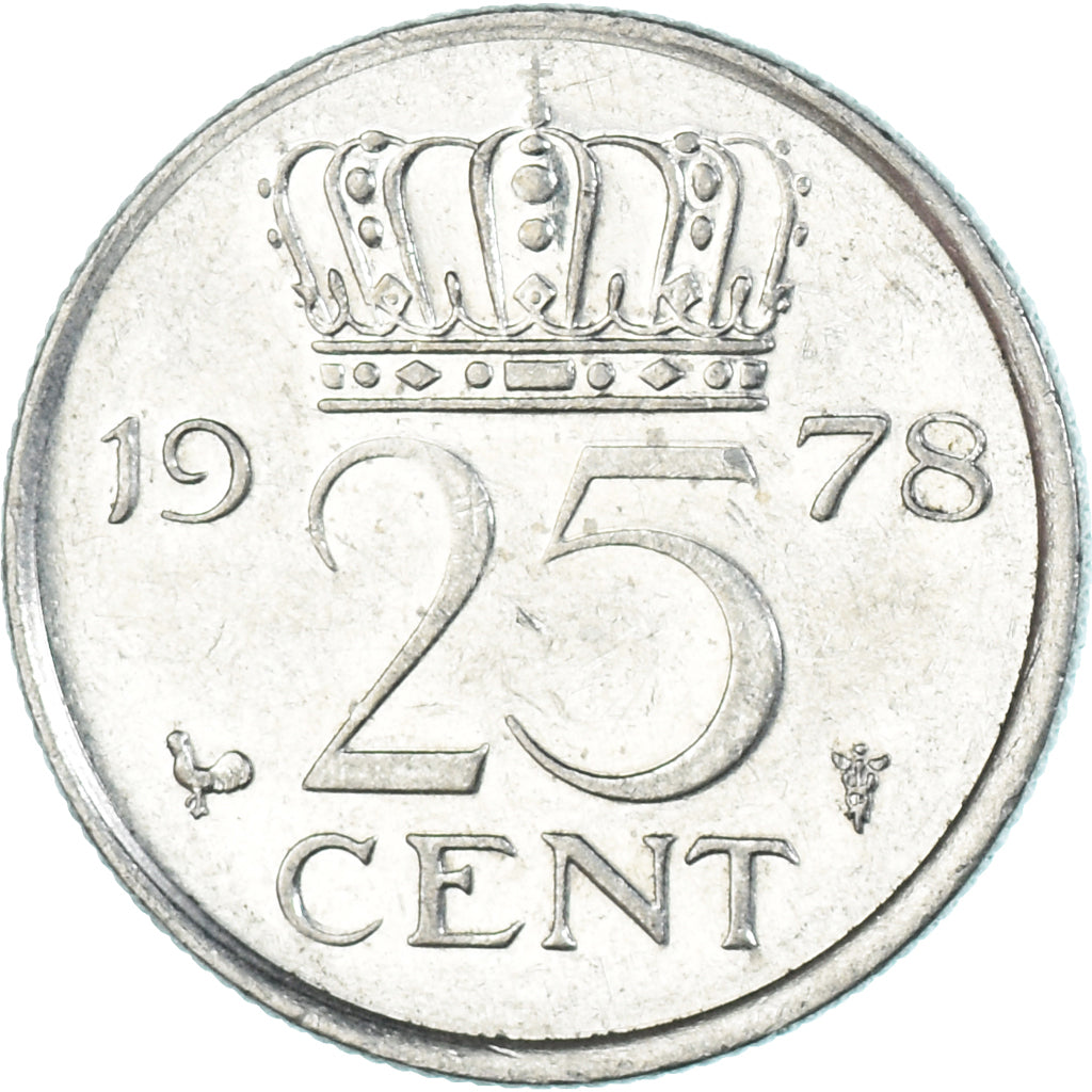 Moeda, Países Baixos, 25 Cents, 1978