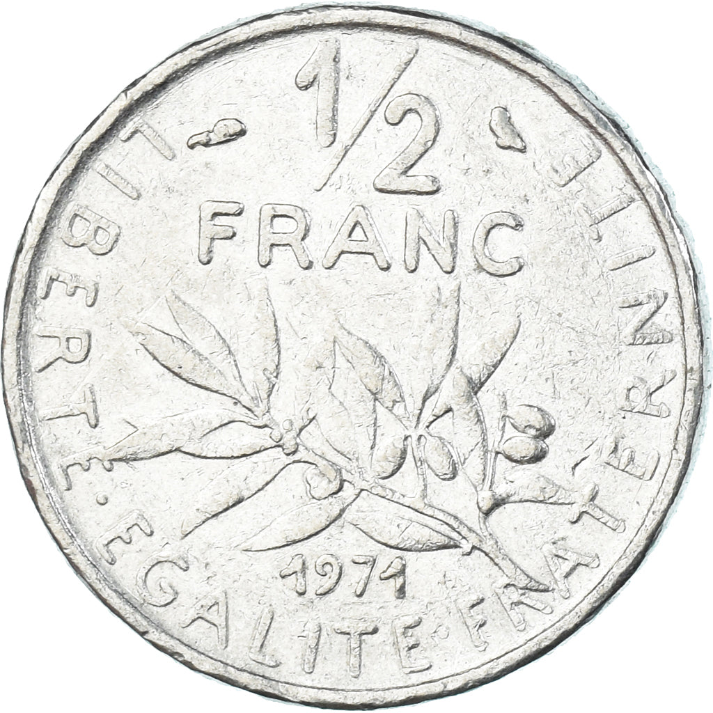Munten, Frankrijk, 1/2 Franc, 1971