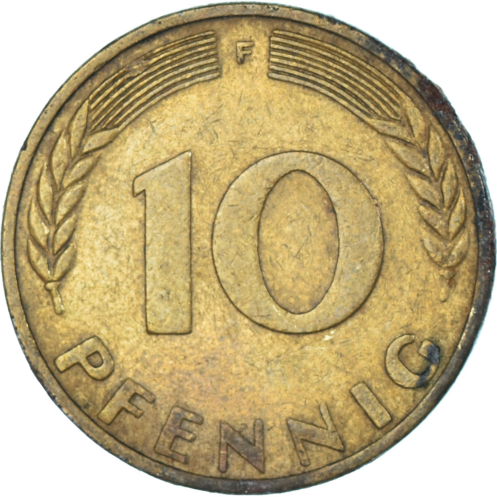 Moeda, Alemanha, 10 Pfennig, 1950