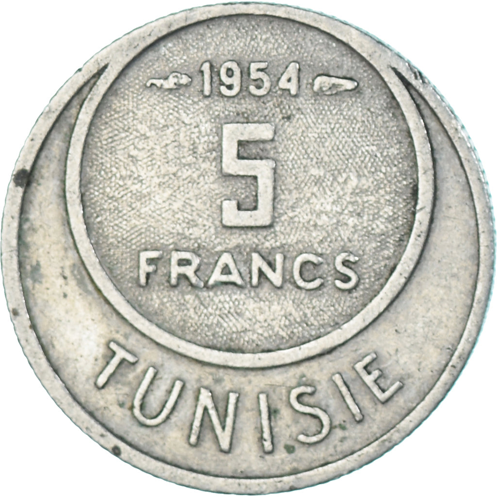 Moneta, Tunisia, 5 Francs, 1954