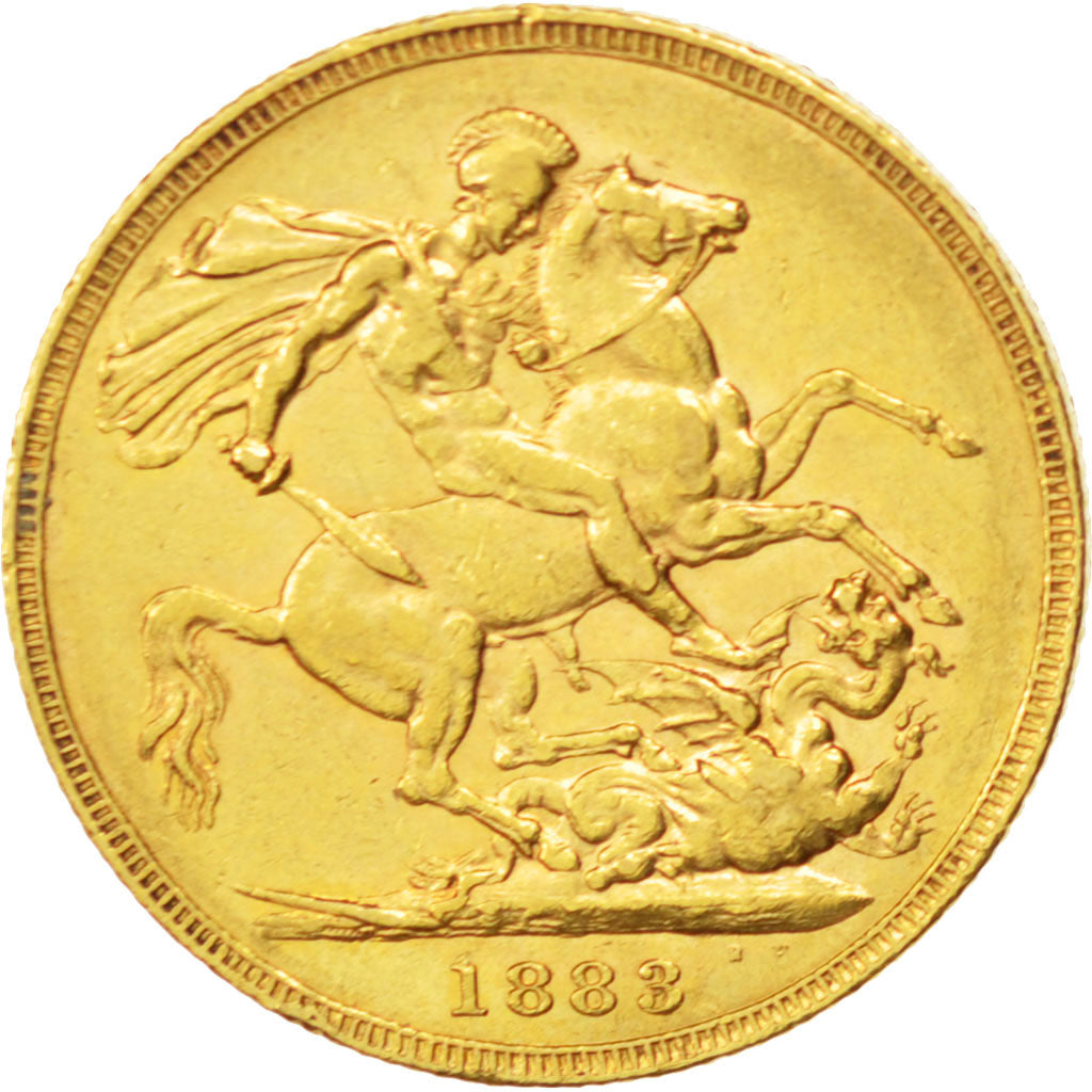 AUSTRALIA, Sovereign, 1883, Melbourne, KM #7, AU(50-53), Gold, 7.96