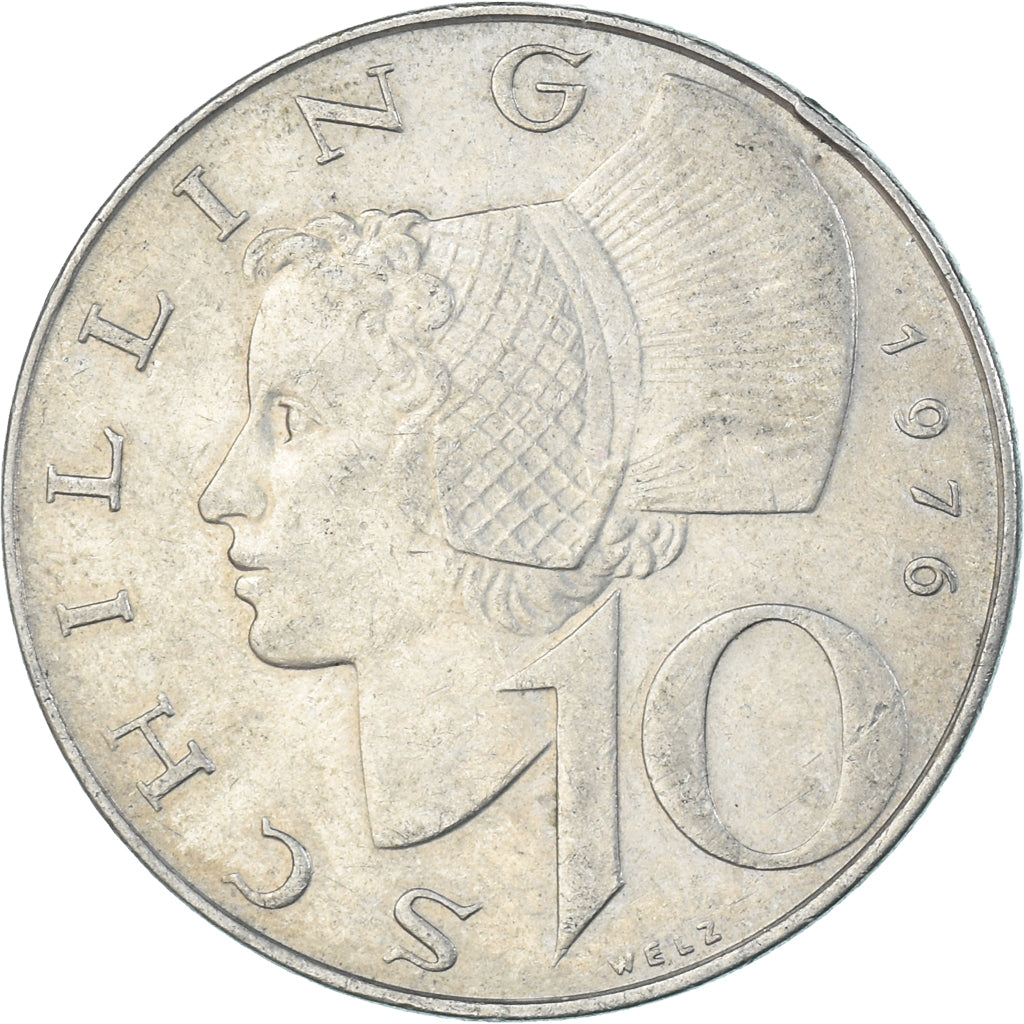 Moeda, Áustria, 10 Schilling, 1976