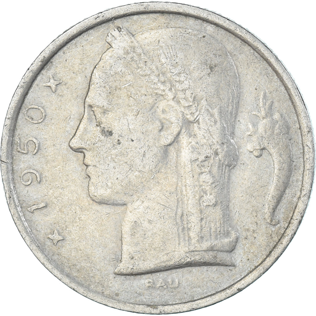 Coin, Belgium, 5 Francs, 5 Frank, 1950