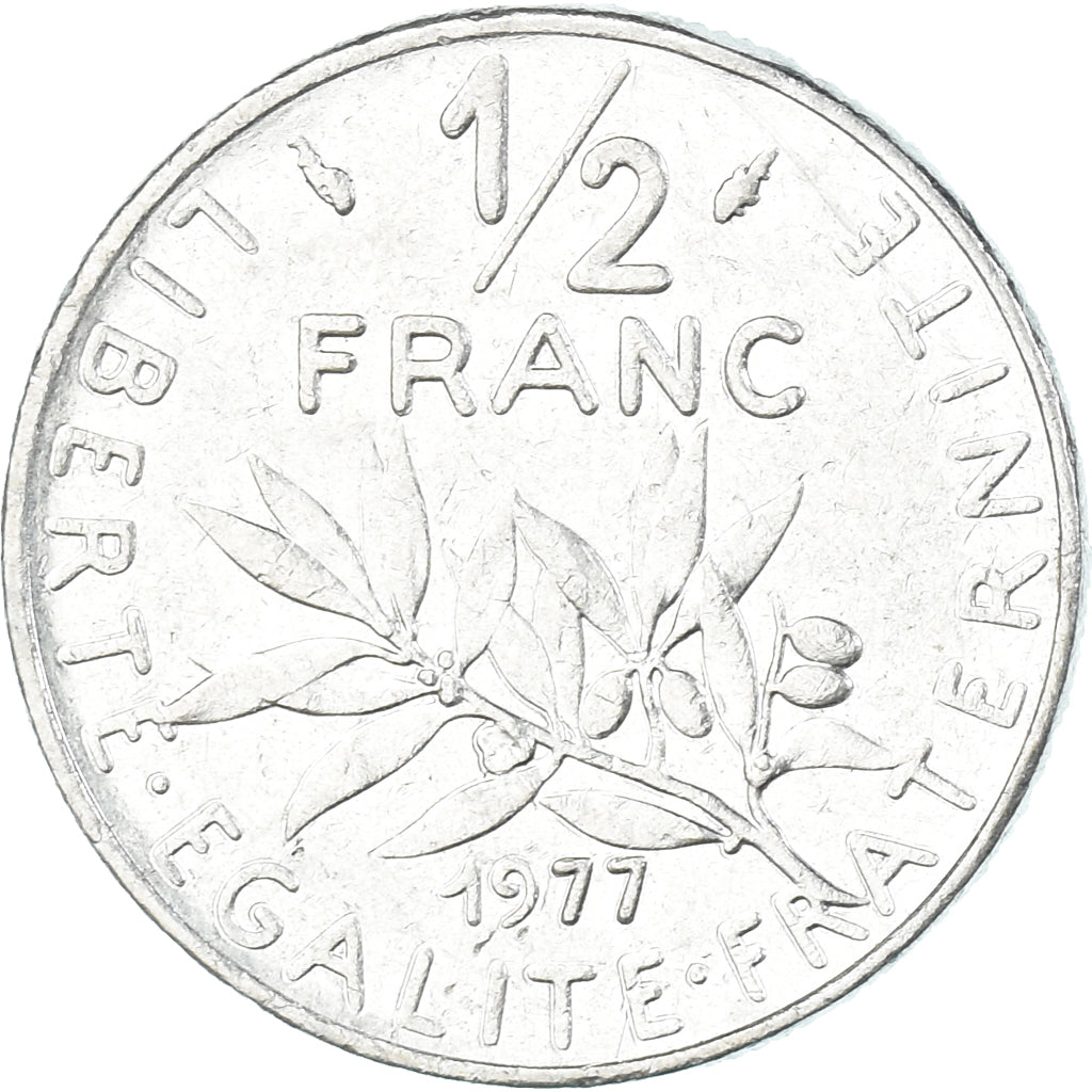 Munten, Frankrijk, 1/2 Franc, 1977