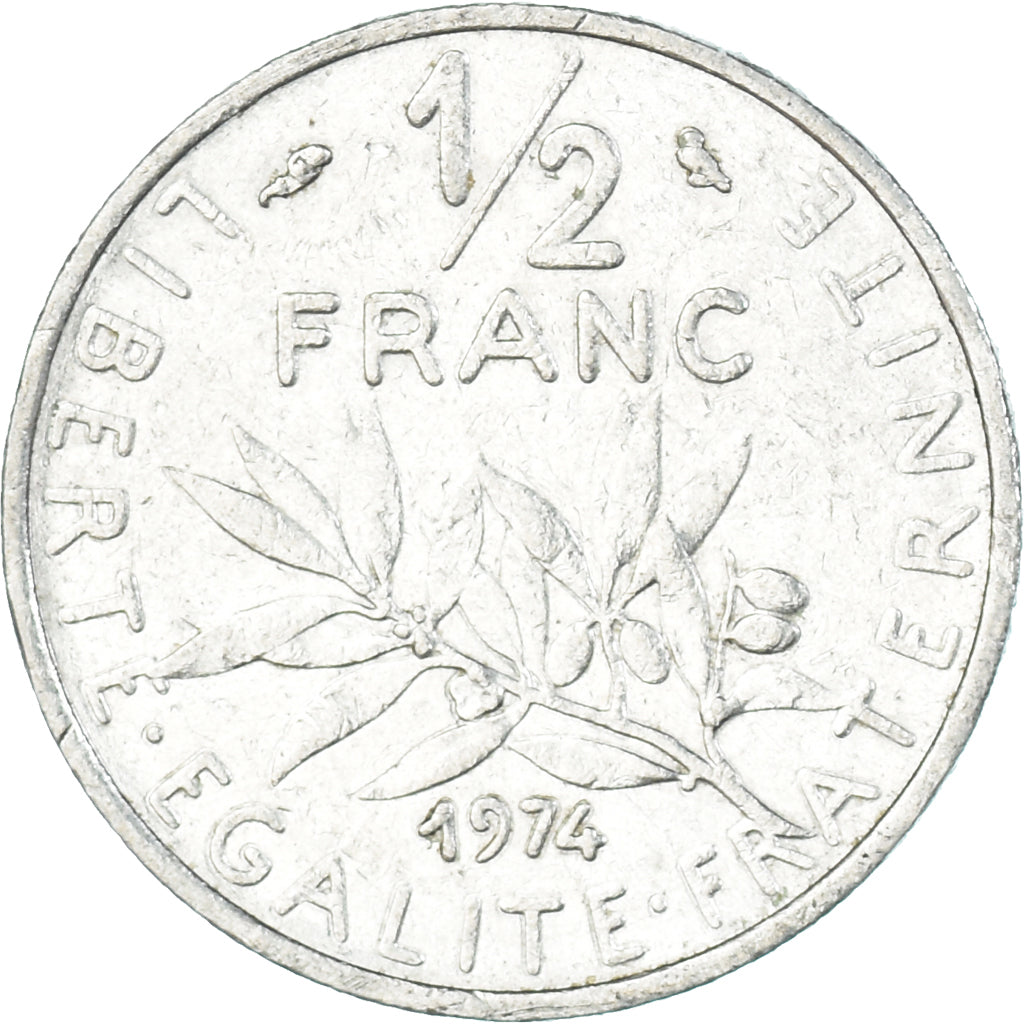 Münze, Frankreich, 1/2 Franc, 1974