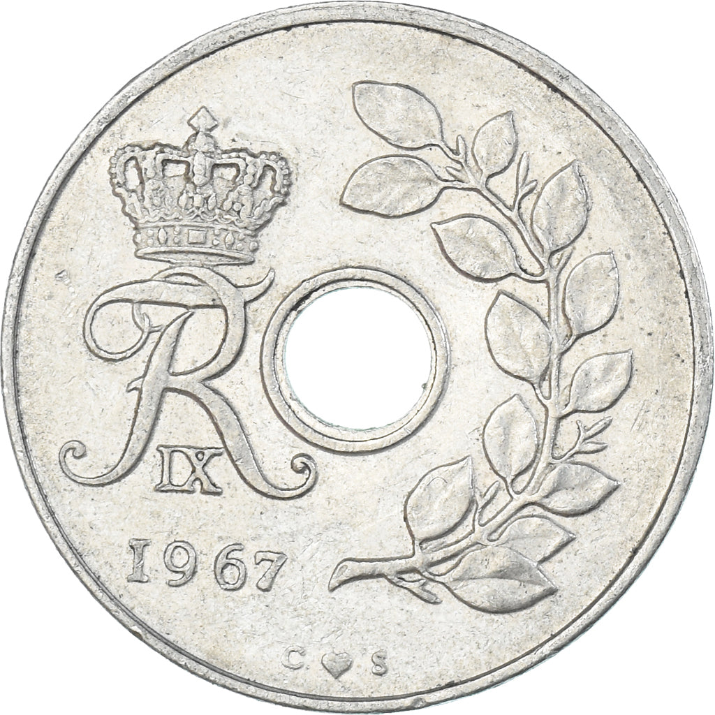 Munten, Denemarken, 25 Öre, 1967