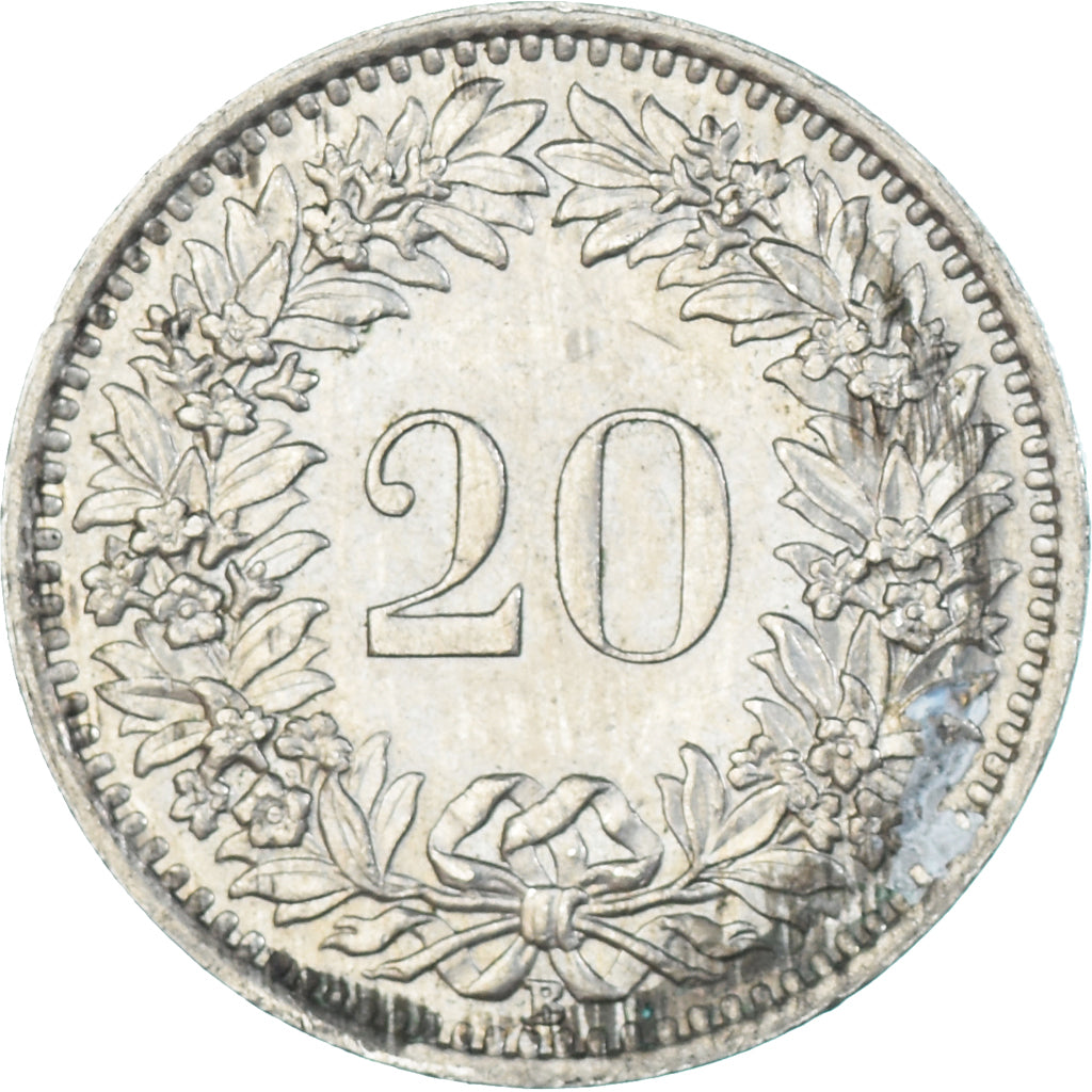 Münze, Schweiz, 20 Rappen, 1944