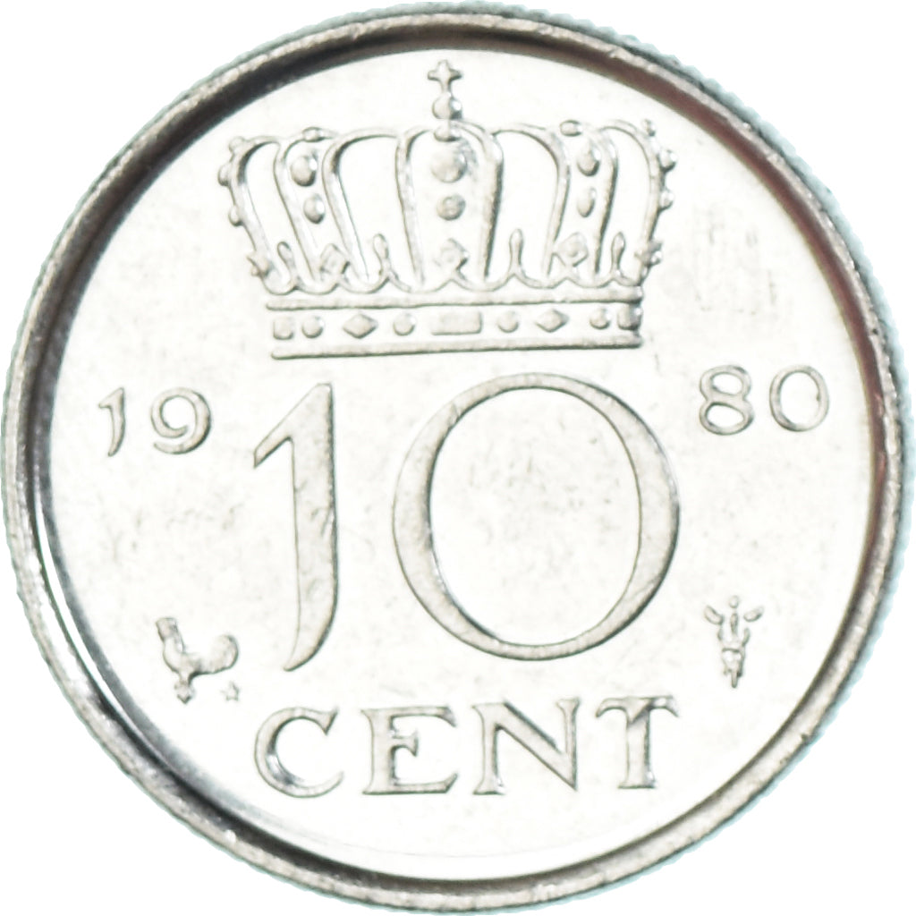 Moneda, Países Bajos, 10 Cents, 1980