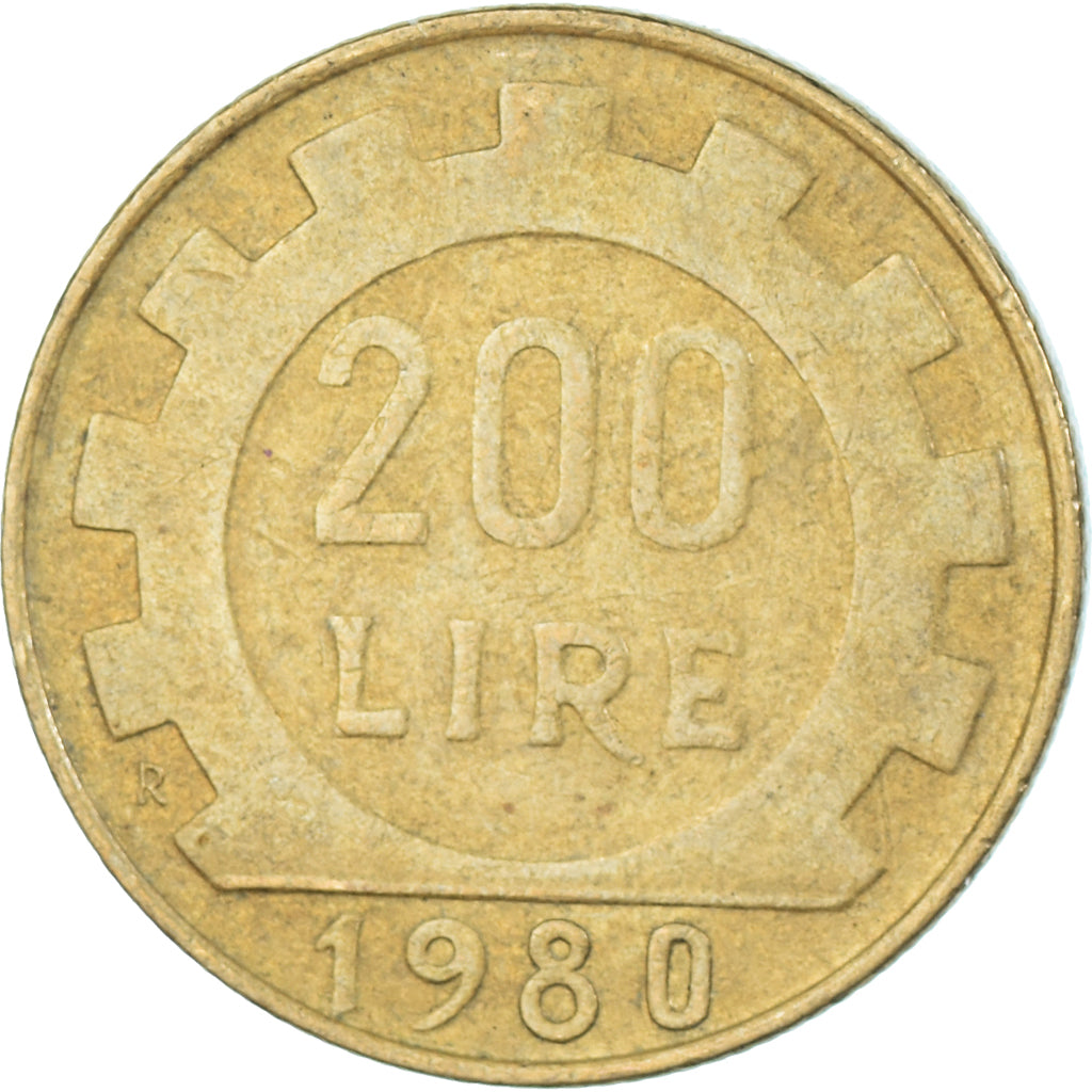 Moeda, Itália, 200 Lire, 1980