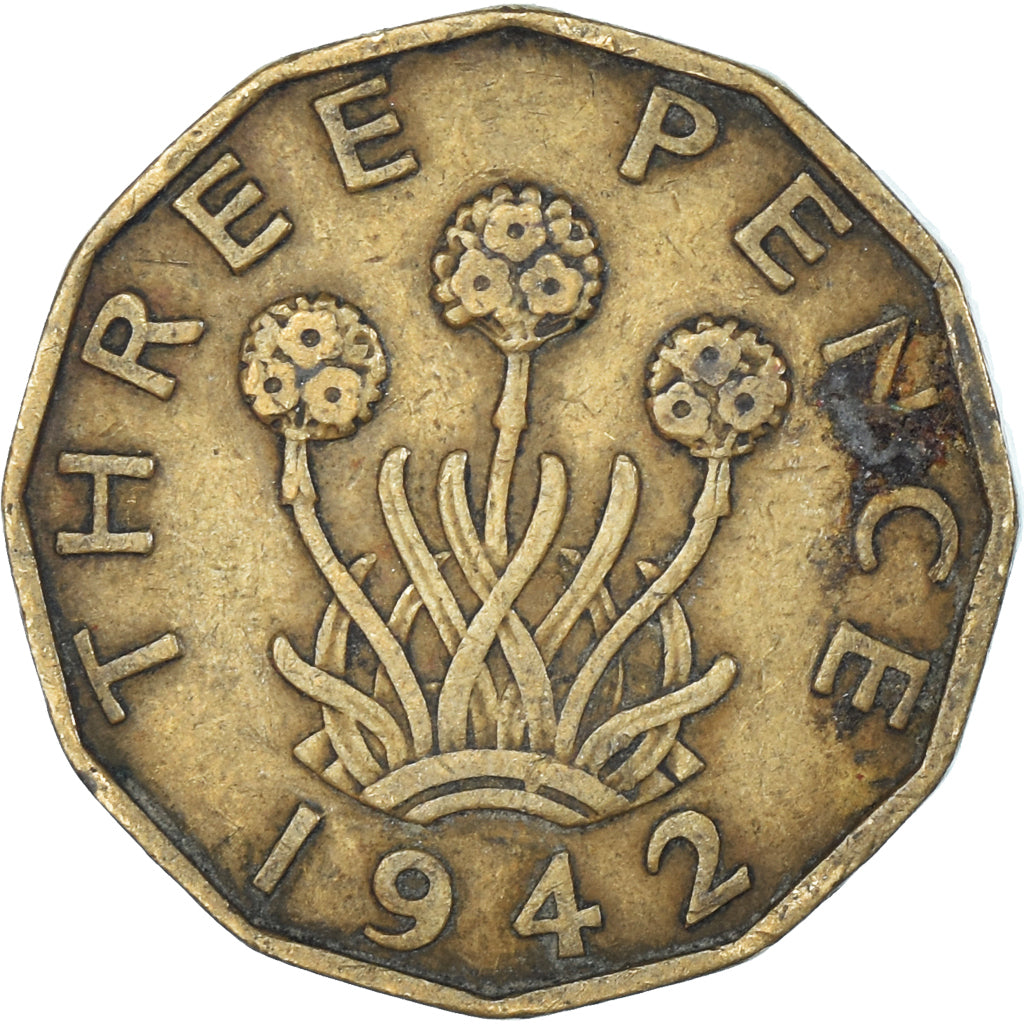 Monnaie, Grande-Bretagne, 3 Pence, 1942