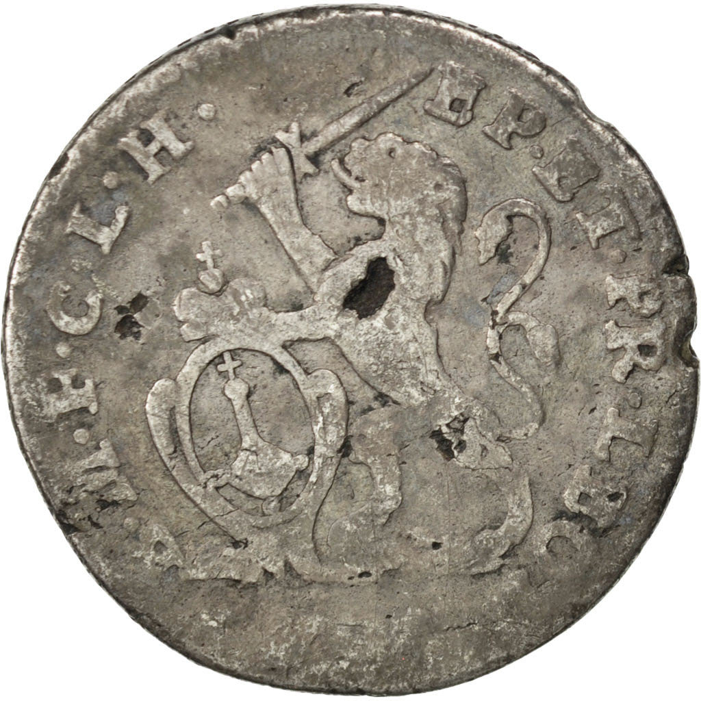 LIEGE, 2 Escalin, 1753, Liege, KM #161, VF(20-25), Silver, 7.29