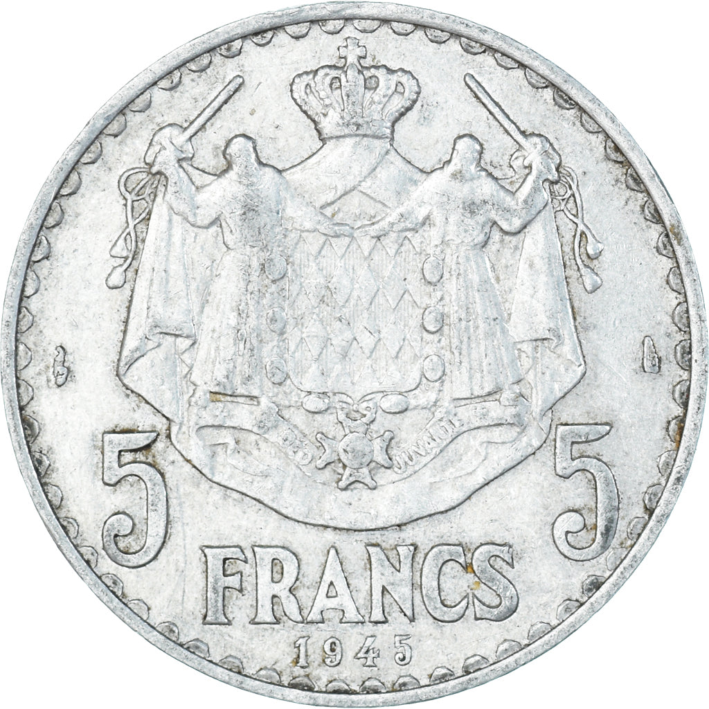 Monnaie, Monaco, 5 Francs, 1945