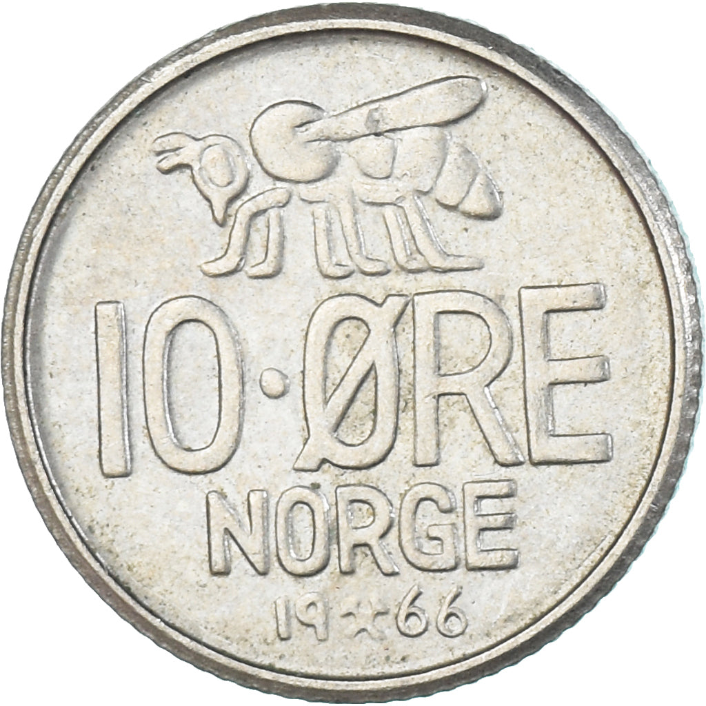 Munten, Noorwegen, 10 Öre, 1966