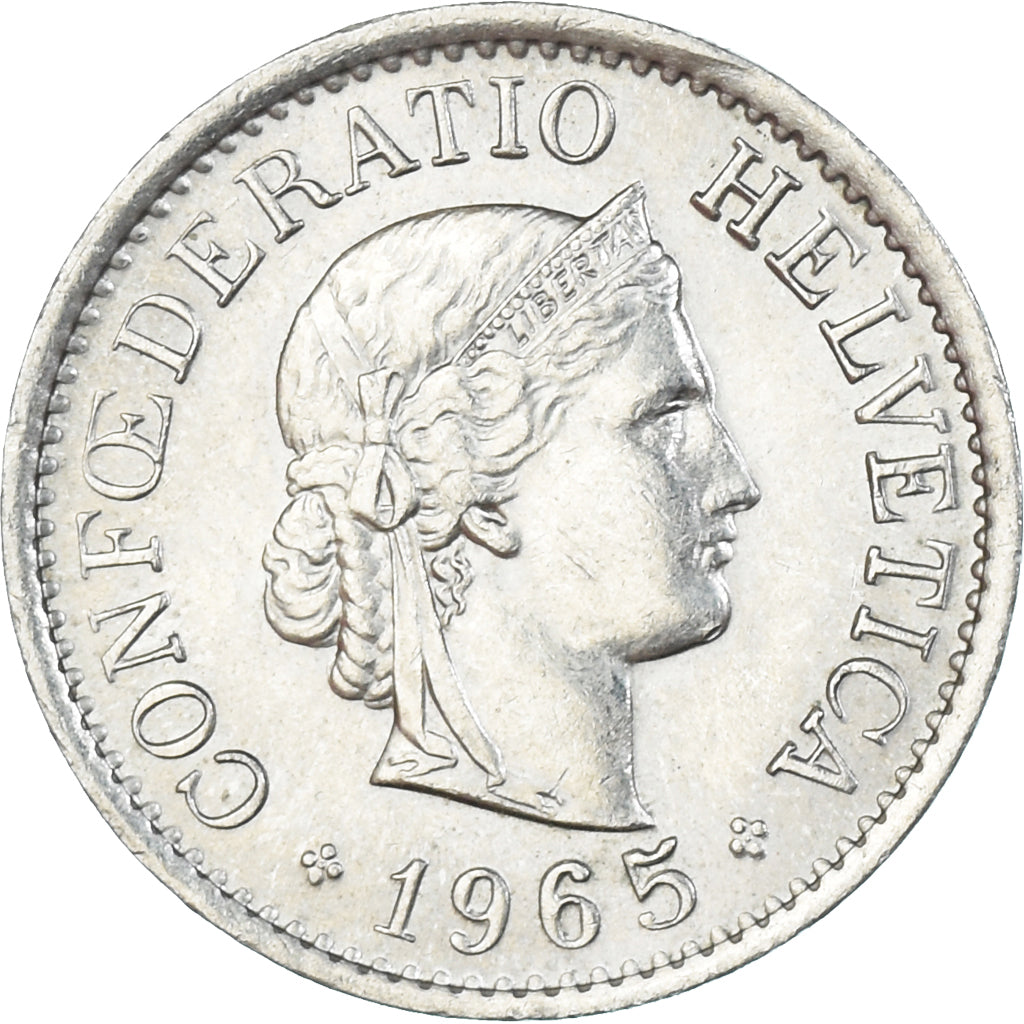 Münze, Schweiz, 10 Rappen, 1965