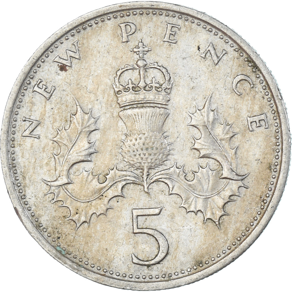 Moneda, Gran Bretaña, 5 New Pence, 1969