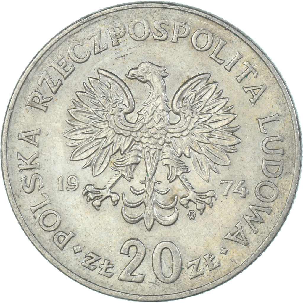 Münze, Polen, 20 Zlotych, 1974