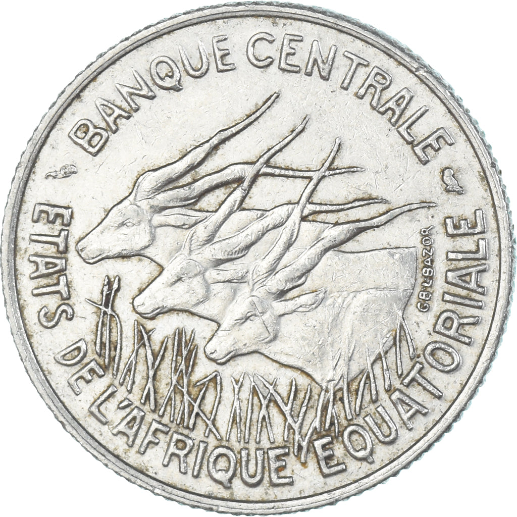 Moneta, PAŃSTWA AFRYKI RÓWNIKOWEJ, 100 Francs, 1967