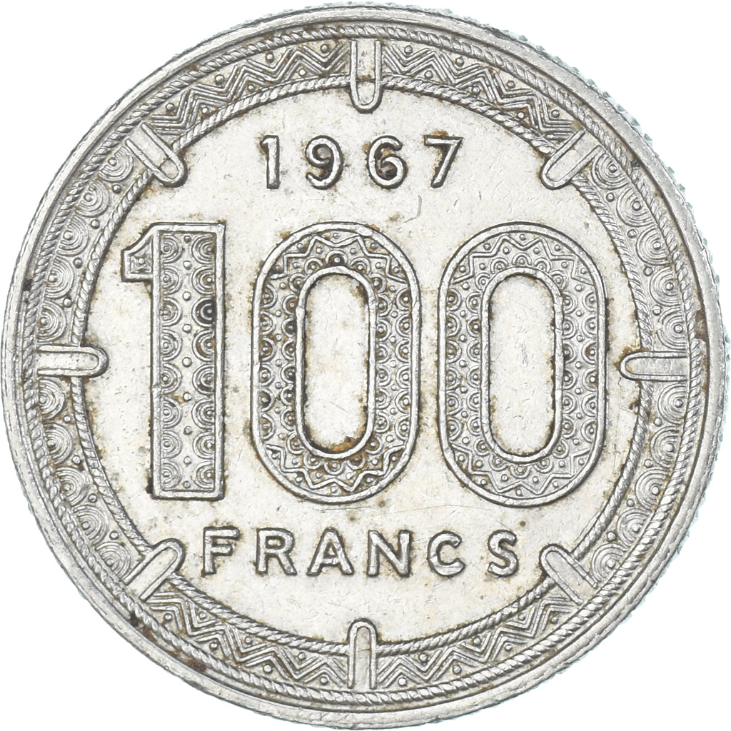 Moneta, PAŃSTWA AFRYKI RÓWNIKOWEJ, 100 Francs, 1967