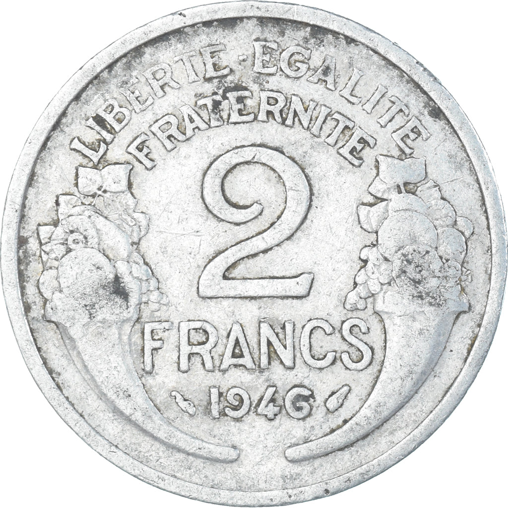 Moeda, França, 2 Francs, 1946